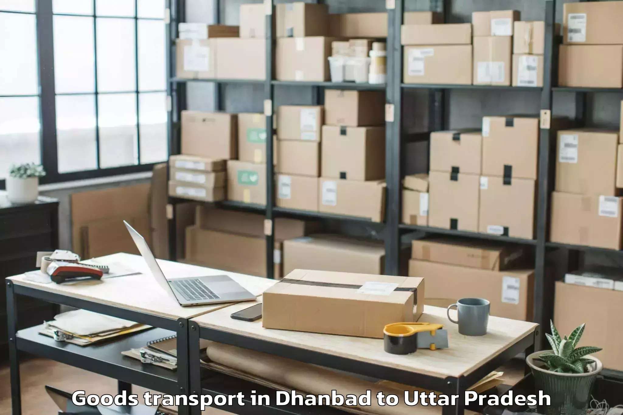 Book Dhanbad to Mainpuri Goods Transport